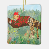 ヒョウのクリスマスセラミックオーナメント セラミックオーナメント (左)