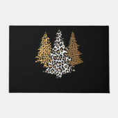ヒョウのクリスマスツリーズチーターアニマルプリントギフト ドアマット (正面)
