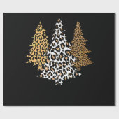 ヒョウのクリスマスツリーズチーターアニマルプリントギフト ラッピングペーパー (フラット)