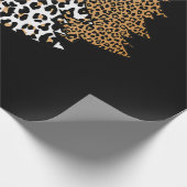 ヒョウのクリスマスツリーズチーターアニマルプリントギフト ラッピングペーパー (角)