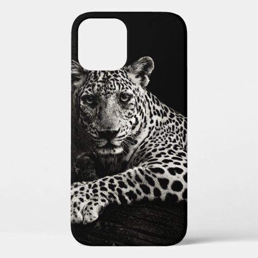 ヒョウのグレイスケール写真 Case-Mate iPhoneケース (裏面)