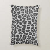 ヒョウのグレーとライトグレーのシルエット アクセントクッション (裏面(縦))