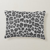 ヒョウのグレーとライトグレーのシルエット アクセントクッション (裏面)