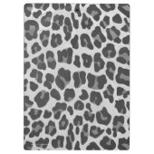 ヒョウのグレーとライトグレーのシルエット クリップボード (裏面)