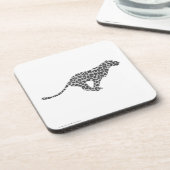 ヒョウのグレーとライトグレーのシルエット コースター (左側)