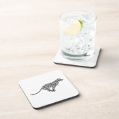 ヒョウのグレーとライトグレーのシルエット コースター (右側)