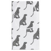 ヒョウのグレーとライトグレーのシルエット スモールペーパーバッグ (裏面)