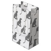ヒョウのグレーとライトグレーのシルエット スモールペーパーバッグ (裏面アングル)