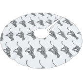 ヒョウのグレーとライトグレーのシルエット ブラッシュドポリエステルツリースカート (アングル)