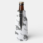 ヒョウのグレーとライトグレーのシルエット ボトルクーラー (ボトル裏面)