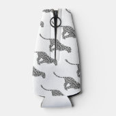 ヒョウのグレーとライトグレーのシルエット ボトルクーラー (裏面)