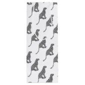 ヒョウのグレーとライトグレーのシルエット ワインギフトバッグ (裏面)