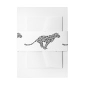 ヒョウのグレーとライトグレーのシルエット 招待状ベリーバンド (正面例)