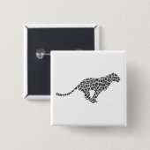 ヒョウのグレーとライトグレーのシルエット 缶バッジ (正面&裏面)