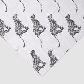 ヒョウのグレーとライトグレーのシルエット 薄葉紙 (詳細)