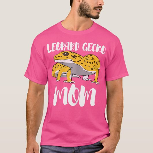 ヒョウのケコのかわいいトカゲの爬虫類の母 Tシャツ (正面)
