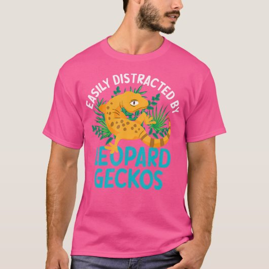 ヒョウのケコスに簡単に気を取られる Tシャツ (正面)