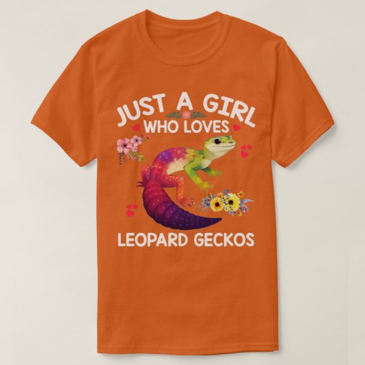 ヒョウのゲッコスが大好きな女の子だ Tシャツ (デザイン正面)
