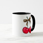 ヒョウのコケットボウさくらんぼガーリーロリータマグ マグカップ (正面右)
