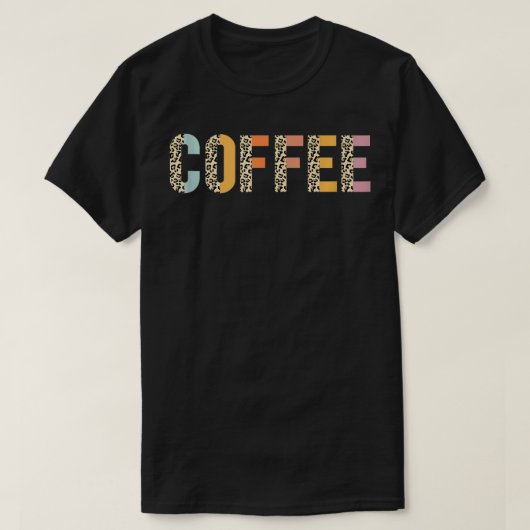 ヒョウのコーヒーラバーカフェイン中毒エスプレッソコフ Tシャツ (デザイン正面)