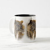 ヒョウのサファリのマグ及びコップ ツートーンマグカップ (正面左)
