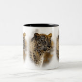 ヒョウのサファリのマグ及びコップ ツートーンマグカップ (中央)