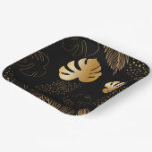 ヒョウのサファリブラックプレート ペーパープレート (傾斜あり)