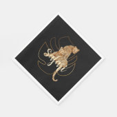 ヒョウのサファリブラック スタンダードランチョンナプキン (角)