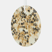 ヒョウのシック:ヴィンテージパターンエレガンス。 ガラスオーナメント (正面左)