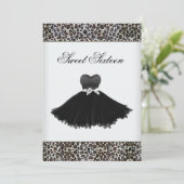 ヒョウのシャンデリアSweet sixteen誕生日パーティー 招待状 (スタンド正面)