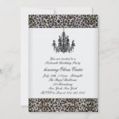 ヒョウのシャンデリアSweet sixteen誕生日パーティー 招待状 (裏面)