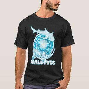 ヒョウのシャークホワイトチップリーフシャークモルディブダイビング Tシャツ
