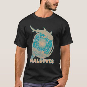 ヒョウのシャークホワイトチップリーフシャークモルディブダイビング Tシャツ
