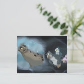 ヒョウのシールの狩り ポストカード (スタンド正面)