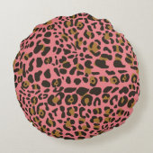 ヒョウのジャガーアニマルプリント模様 ラウンドクッション (裏面)