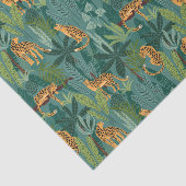 ヒョウのジャングルパターン緑の背景 薄葉紙 (詳細)