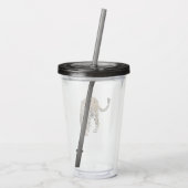 ヒョウのジャングル猫色彩の鮮やかが緑色 アクリルタンブラー (裏面)