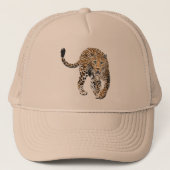 ヒョウのジャングル猫色彩の鮮やかが緑色 キャップ (正面)