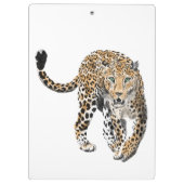 ヒョウのジャングル猫色彩の鮮やかが緑色 クリップボード (裏面)