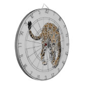 ヒョウのジャングル猫色彩の鮮やかが緑色 ダーツボード (正面左)