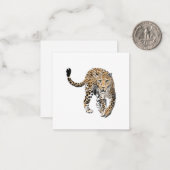 ヒョウのジャングル猫色彩の鮮やかが緑色 ノートカード (正面/裏面インサイチュ)