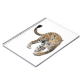 ヒョウのジャングル猫色彩の鮮やかが緑色 ノートブック (左側)