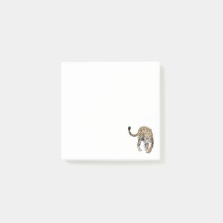 ヒョウのジャングル猫色彩の鮮やかが緑色 ポストイット