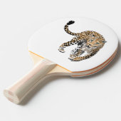 ヒョウのジャングル猫色彩の鮮やかが緑色 卓球ラケット (正面アングル)