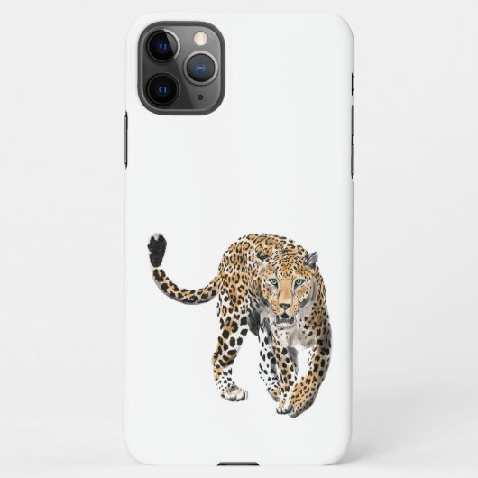 ヒョウのジャングル猫色彩の鮮やかが緑色 iPhoneケース (裏面)