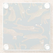 ヒョウのジャングル：アニマルプリントヴィンテージ。 ガラスコースター (裏面)