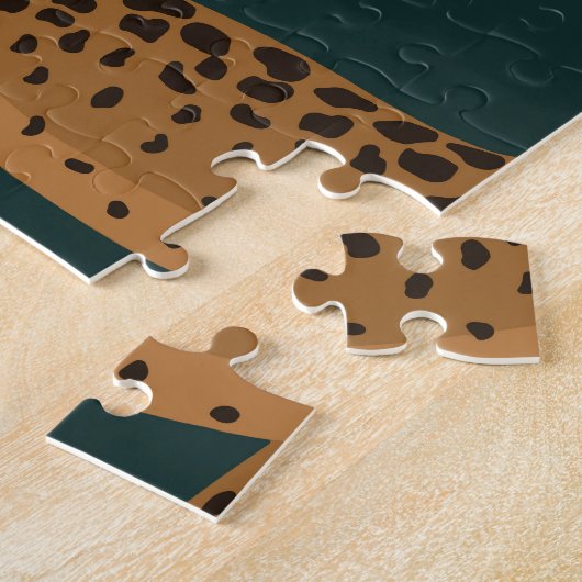 ヒョウのジャングル:アニマルプリントヴィンテージ。 ジグソーパズル (側面)