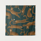 ヒョウのジャングル:アニマルプリントヴィンテージ。 タペストリー (正面)