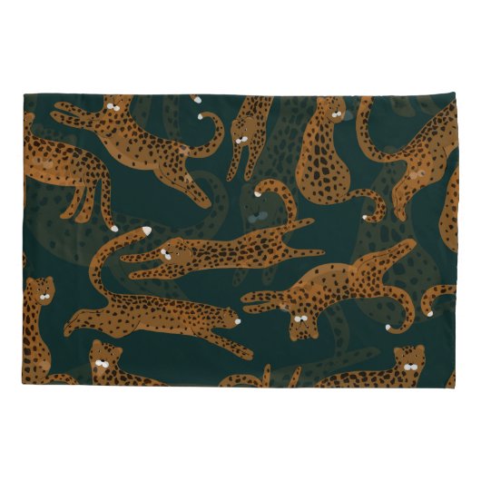 ヒョウのジャングル:アニマルプリントヴィンテージ。 枕カバー (裏面)