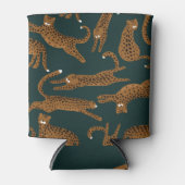 ヒョウのジャングル:アニマルプリントヴィンテージ。 缶クーラー (正面)